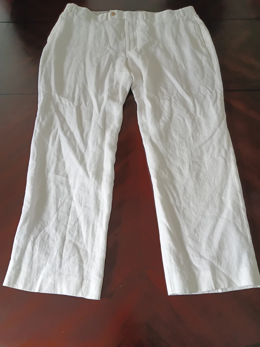 Ralph Lauren Men's White 100% Linen Straight Pants 42x30